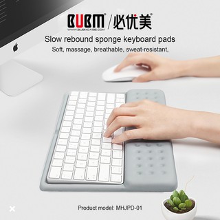 BUBM Slow Rebound Sponge Keyboard Pads Upgrade Enlarge Gel Memory Foam Set Keyboard Wrist Rest Pad, Wrist Cushion Support for Office, Computer, Laptop, Mac, Comfortable, Lightweight for Easy Typing Pain Relief