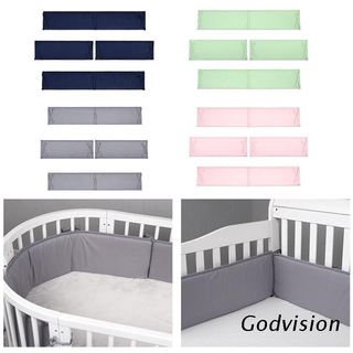 BB 4pcs/set Baby Bed Solid Color Cotton Crib Infant Bumper Strip Cradle Anti-collision Anti-drop Barrier for Children's Bed Decoration Accessories Infant Cradle Bumper Strip
