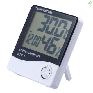 Digital Humidity Meter Thermometer Indoor LCD Hygrometer Temperature Alarm Clock