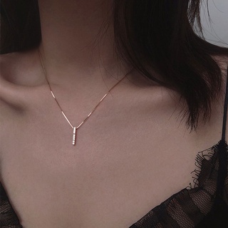 Women Simple Geometric rectangular bar Cubic Zircon Choker Metal Necklace / Ladies Simple Clavicle Chain Shiny Exquisite Charm Necklaces / Elegant Clavicle Necklace / Popular Choker Necklace / Girlfriends Gifts Jewelry Accessories