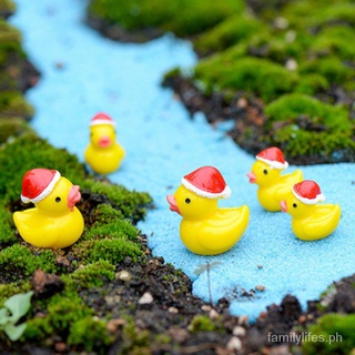 Miniature Christmas Yellow Duck Ornaments Fairy Garden Bonsai Decorations DIY Miniature Landscape Gift Household Decorations