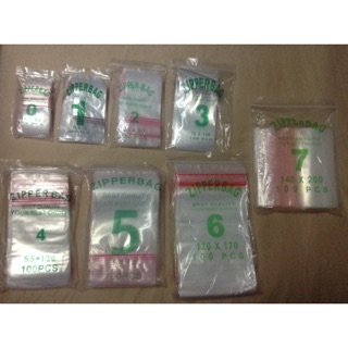 100 pcs/pack All sizes Zip Bags (Sizes 0-10)
