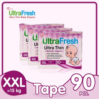 Ultrafresh Ultrathin Diapers Extra Extra Large 90s (XXL) 3 packs (30pcs/pack) for Newborn & Babies