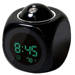 Hot Selling High Evaluation Multi-function Digital LCD Voice Talking LED Projection Alarm Clock Black (1)