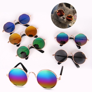 ✑⊕Dog Sunglasses Cat Pet Products Lovely Vintage Round Reflection Eye Wear Glasses For Small Dog Cat