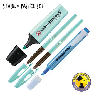 STABILO Pastel Set 03 - Touch of Turquoise (STABILO BOSS Pastel, Swing Cool Original & 2 Reliner Pas