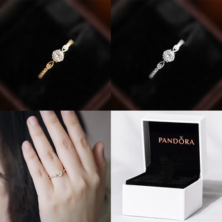 Pandora Ring With Box Promise Ring 14K Gold Eternity Wedding Band Engagement Tiny Ring Cubic Zirconia Jewelry