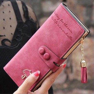 Womens Leather Purse Card Holder Long Wallet Clutch Tassel (1)