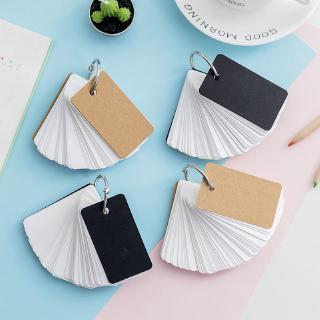 Simple Black Small Notebook Loose Leaf Word Card Message Card Study Gift