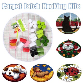 ZJ□19.6" Large Latch Hook Kits for Children DIY Carpet Cushion Latch (3)