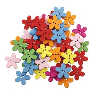 Dry Cleaning Wood ,Sewing Button, Scrapbooking Flower, random color, Mixed 2-Holes Button