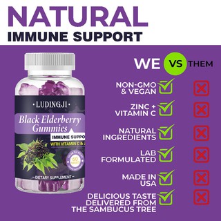 Black Elderberry Health Gummies · Improve immunity with Vitamin C & Zinc Health Supplement 60 sweets (3)