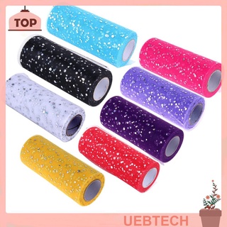 UEBTECH Glitter Sequin Tulle Roll Polyester Fiber Spool Sewing DIY Tutu Wedding Party Decoration