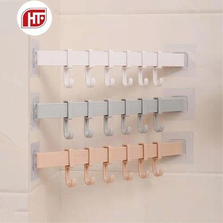 Non-marking hook kitchen bathroom wall suction plastic six-row hook
