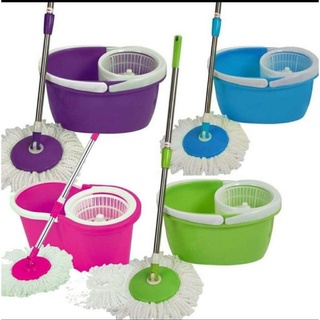 mop✻◐NEW 2in1 360 EASY MAGIC SPIN FLOOR MOP MICROFIBER ROTATING HEAD WITH BUCKET WASH GOOD QUALITY *