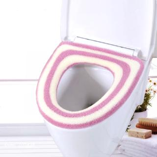 33*33cm Elastic Closestool Mat Washable Cotton Toilet Seat Cover Warm Bathroom Pad (5)