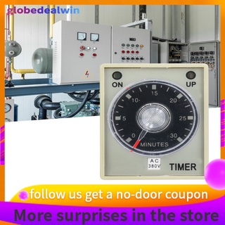 【Spot sale】 Globedealwin AH3-3 Electronic Time Relay 8 Pins Release Delay Timer 35mm DIN Rail Mount