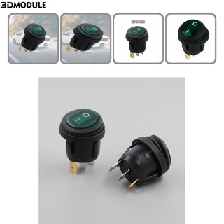 3DModule Lightweight Rocker Switch 3Pin Mini Lighted Circle Toggle Switch Heat-resistant for Boat
