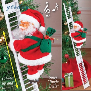 1 Pcs Electric Climbing Ladder Santa Claus Christmas Figurine Ornament Decoration Gifts