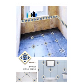 Tile diagonal wall sticker floor adhesive