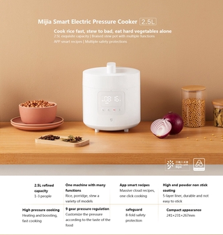 Orginal Xiaomi Mijia Smart Electric Pressure Cooker 2.5L APP Control Electric Rice Cooker Food Steamer Cooking Container Warmer (3)