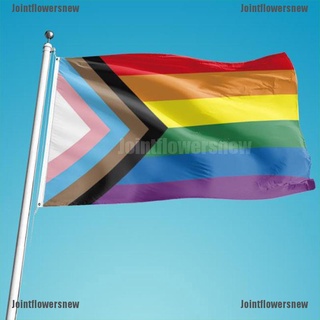 【JFN】 Rainbow Flag 90x150cm Gay rainbow Progress Pride flag Gay Lesbian Trans 【Jointflowersnew】