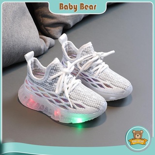 【Ready Stock】﹍Kids Fashion Sports Shoes LED Luminous Breathable Antiskid Boys' and Girls' Casual Sho