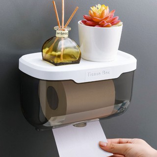 Plastic Wall Mounted Tissue Box Toilet Paper Holder Case Organizer Bathroom Tool