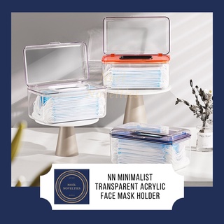 NN Minimalist Transparent Acrylic Face Mask Holder Tissue Box Dust-Proof Home Storage Organizer