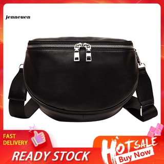 JN~ Fashion Women Solid Color Faux Leather Zipper Small Crossbody Shoulder Shell Bag