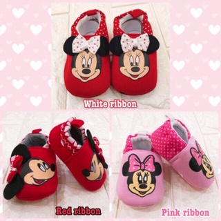 loafers₪✙Baby Girl Shoes Minnie Mouse Red White Slip Ons