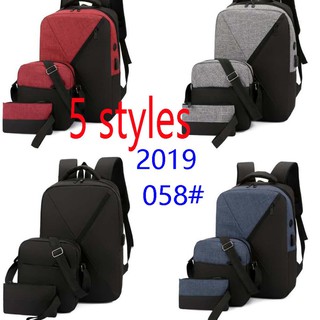 Sky City Korean Advanced Nylon Waterproof 3in1 Backpack Set