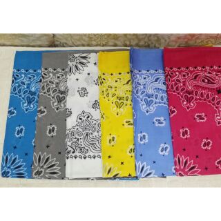 Assorted Cotton Scarf Bandana Handkerchief Plain Light Pastel Colors (12's)