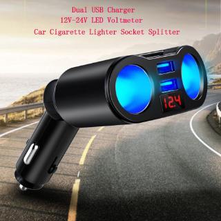 Ready Stocks 3 in 1 12V Car Dual USB Charger Car charger USB charging Auto parts (1)