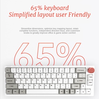 Lychee gaming G66/G66Pro RGB hot swappable Gasket Mechanical keyboard South facing LED hot-swappable Tri-mode Bluetooth 2.4g wireless 65% Translucent removable frame Metal Multimedia Volume knob Gateron cap BOX TTC Switch low profile (6)