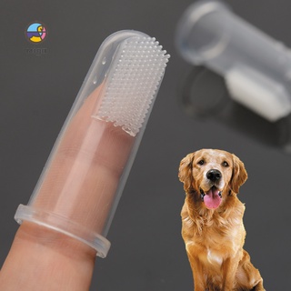 MIGO 2Pcs Pet Finger Toothbrush Silicone Teeth Care Dog Cat Cleaning Brush Kit Tool