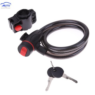 ☺Cable ☺Universal Anti-Theft Steel Coil Cable Motorcycle Lock Bicycle Lock with Key AET7 (5)