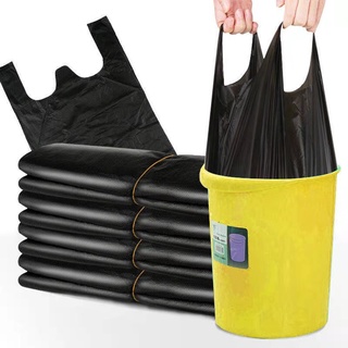 50Pcs Black Thicken Disposable Vest Type Garbage Bags for Home Office
