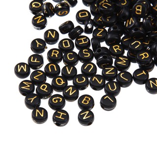 200pcs Black Acrylic Alphabet Beads Charm Letter Beads For Jewelry Making DIY Accessories