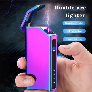 New Double Arc lighter Flameless Plasma Lighter USB charging Cigarette Lighter Windproof Electronic