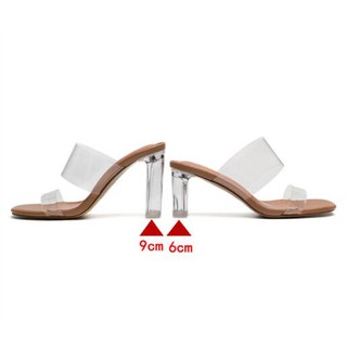 Transparent band crystal heel sexy sandals（In stock, quick delivery） (8)