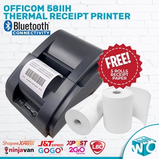 Officom 58mm 58IIH USB Bluetooth Portable Thermal printer POS Printer FREE 5 ROLLS RECEIPT PAPER