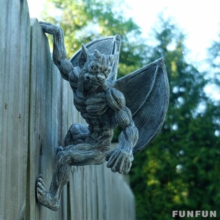 insClimbing Monster Sculpture Wall Garden Fence Art Decor Resin Statue Figurine