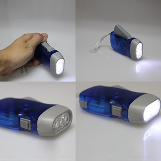 Hand Press Button Battery 3 Led Bulbs Flashlight Torch (8)