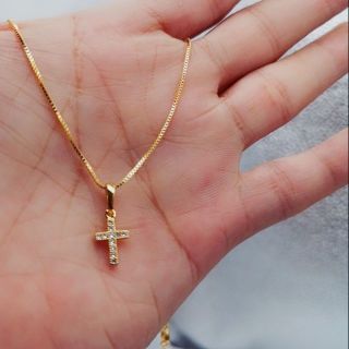 [Tyaa] Jwelry Bangkok 24k Gold Xuping Plated Cross Necklace (1)