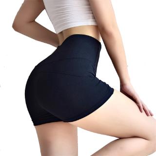 Fitness short women's elastic high waist yoga shorts quick-drying running yoga sports short (4)