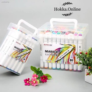 Spot▪HOKKA Premium Marker Pen Double-Headed (Pointed and Flat) 12/24/36/48 PCS
