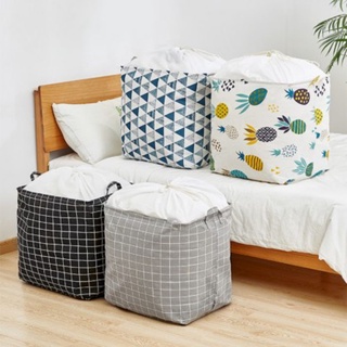 100L SIMPLE FOLDABLE LARGE CAPACITY LAUNDRY BASKET WITH HANDLE ANTI-SCRATCH DRAWSTRING ANTI-DUST