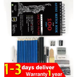 34pcs Sketching Pencils Drawing and Sketch Kit Set Charcoal Pencil Art Painting Artists Kit