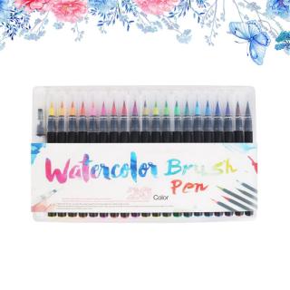 SEL♀ 20 Color Premium Painting Soft Brush Pen Set Watercolor Markers Pen Effect Best For Coloring